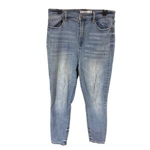 JustFab Womens High Waisted Skinny Jeans Light Wash Distressed Size 33